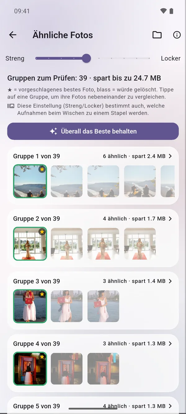 Übersicht aller Gruppen ähnlicher Fotos